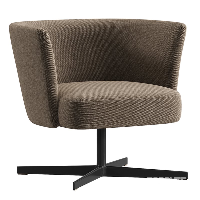 VELOUR Easy chair with spoke base By La Cividina Image 2