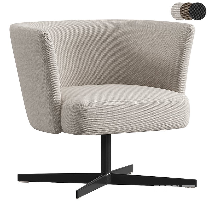 VELOUR Easy chair with spoke base By La Cividina Image 4
