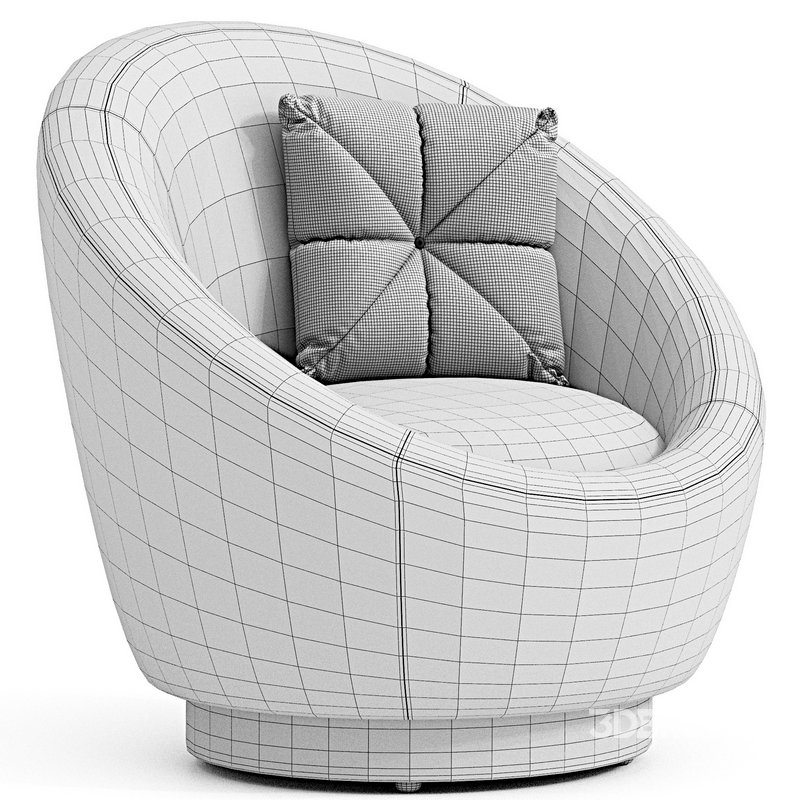 Teston Upholstered Swivel Barrel Chair Image 2