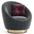 Teston Upholstered Swivel Barrel Chair - Thumbnail 3