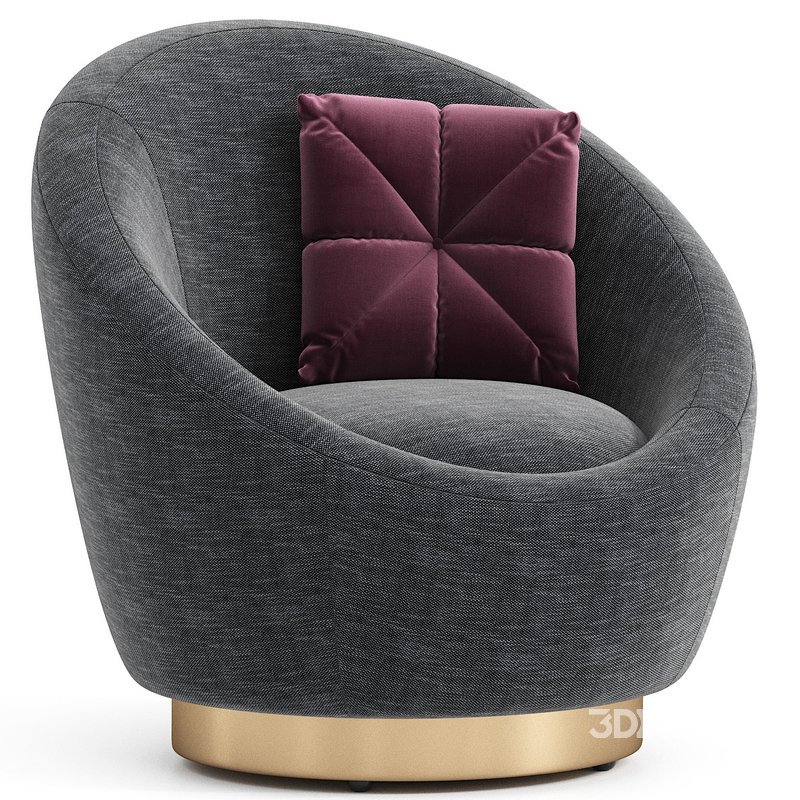 Teston Upholstered Swivel Barrel Chair Image 3