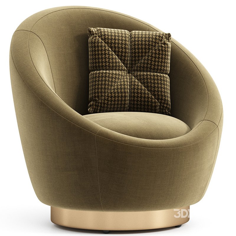 Teston Upholstered Swivel Barrel Chair Image 1