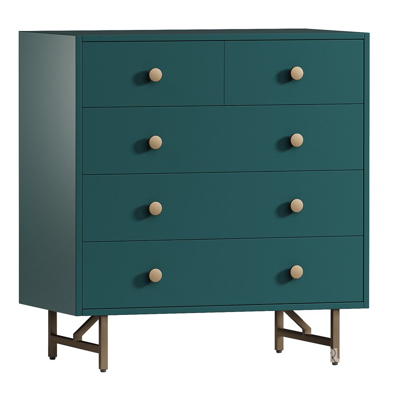 The Valora 5-Drawer Dresser in Juniper Green Image 1