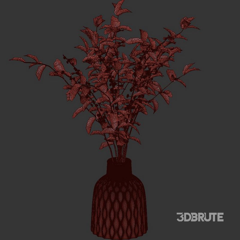 Green branches vase Set43 Image 3