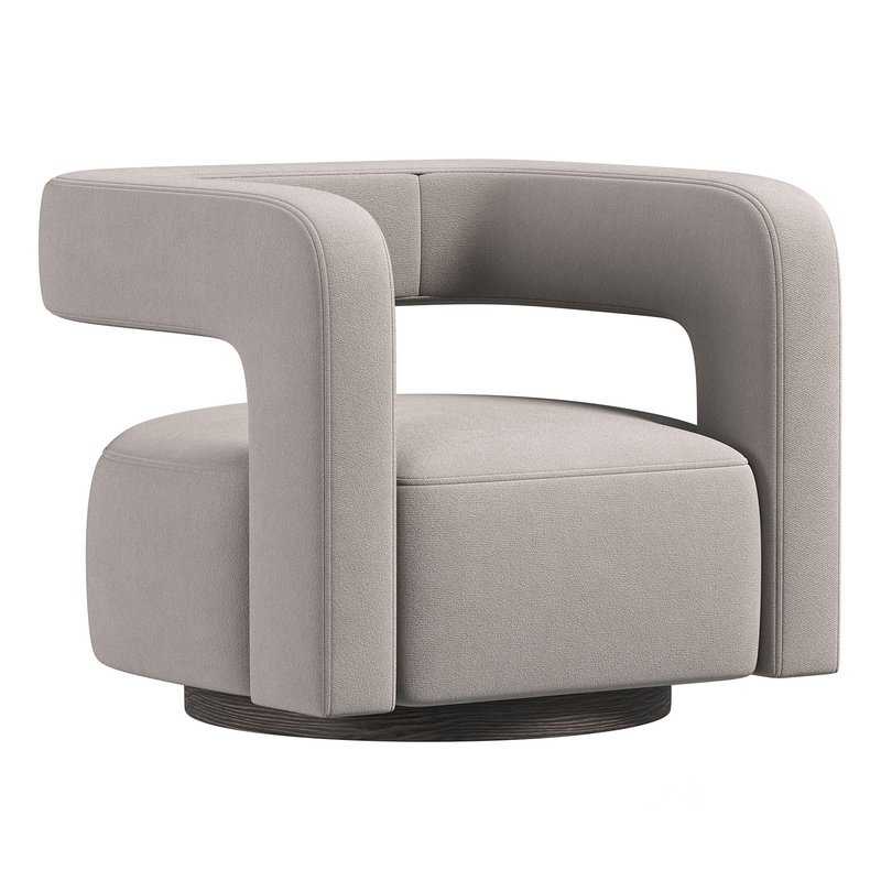 Restoration Hardware Drew Curved Swivel Chair RH Image 1