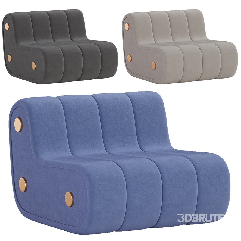 Dakota Armchair Nobuck Brass by Porus Studio Image 1