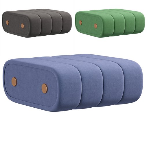 Dakota Ottoman Leather Brass