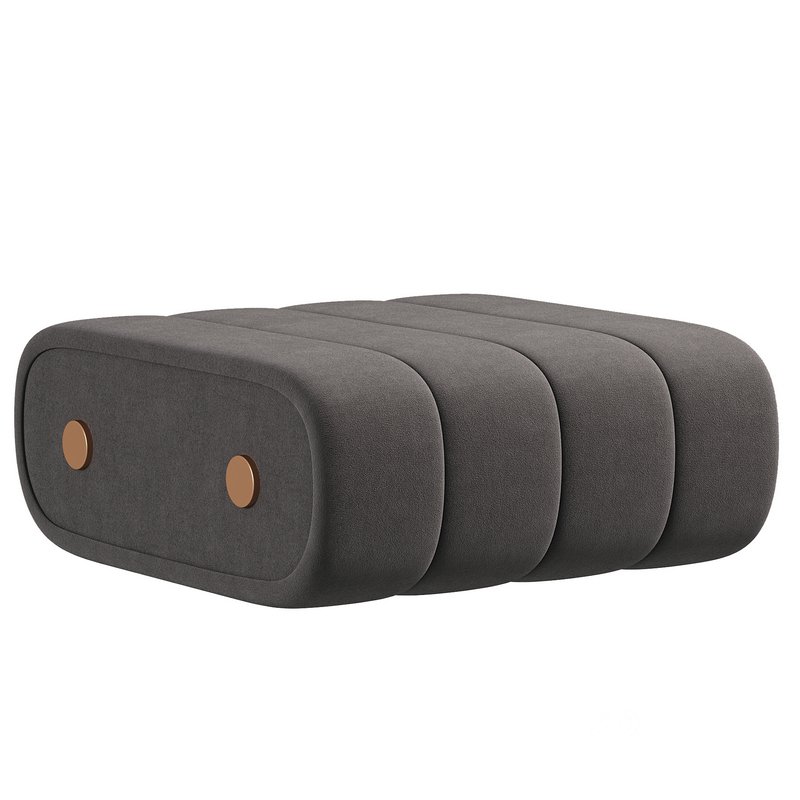 Dakota Ottoman Leather Brass Image 1