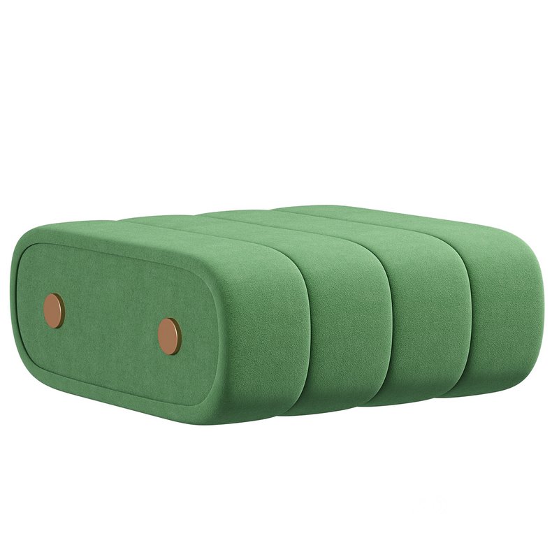 Dakota Ottoman Leather Brass Image 2