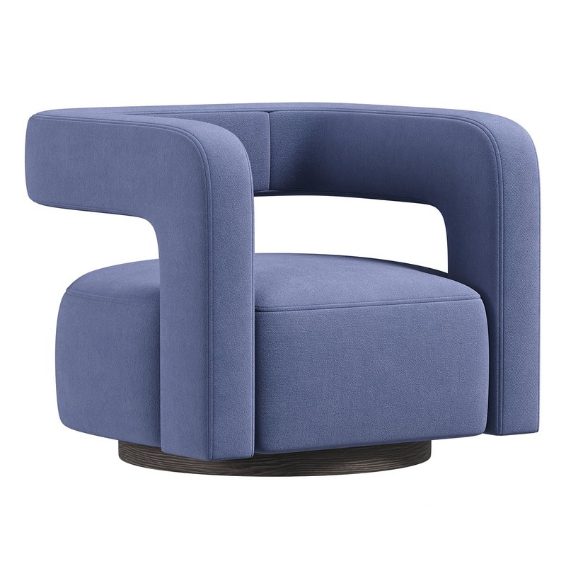 Restoration Hardware Drew Curved Swivel Chair RH Image 3