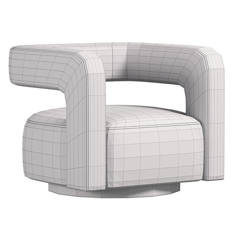 Restoration Hardware Drew Curved Swivel Chair RH Image 4