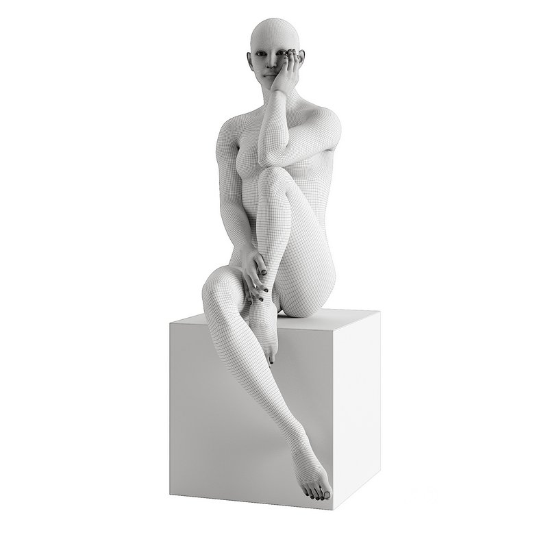 Finesse Decor Antoinette Doll Sculpture With Base Image 4