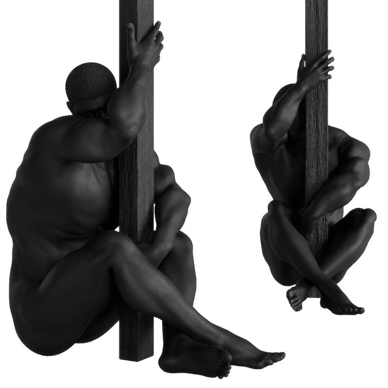 Decoration Statue of naked male body and column Image 2