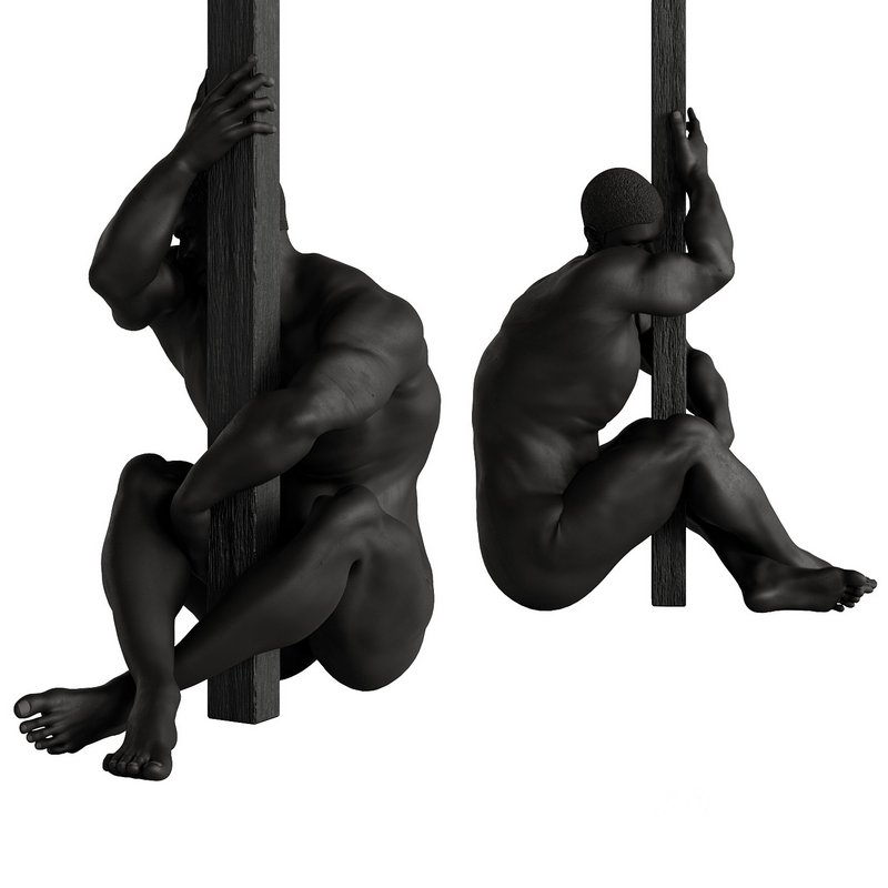 Decoration Statue of naked male body and column Image 4