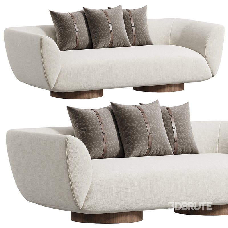 Wooden Pedestal Sofa Image 1