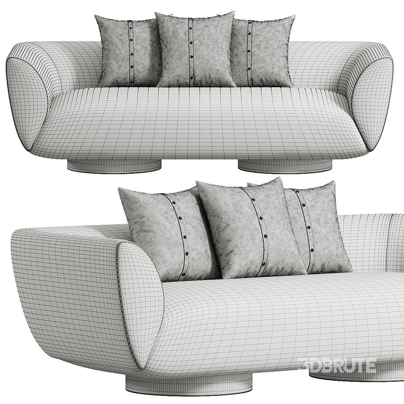 Wooden Pedestal Sofa Image 4