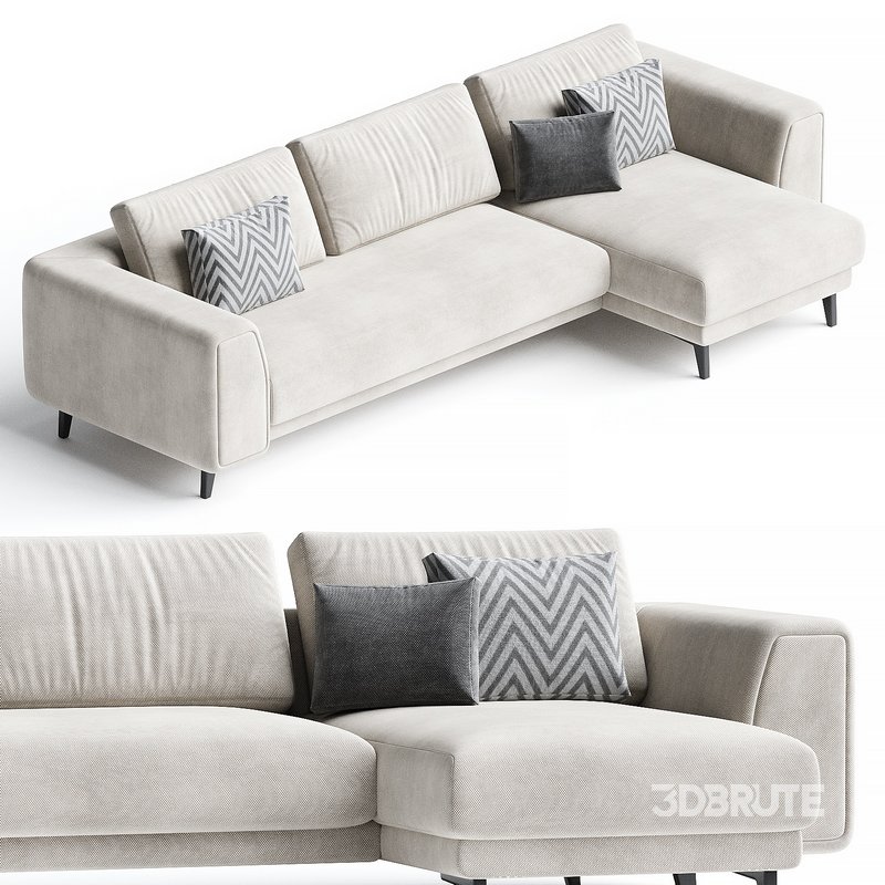 Upholstered sofa with chaise longue Image 1
