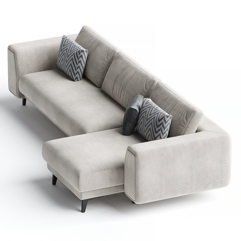 Upholstered sofa with chaise longue Image 2