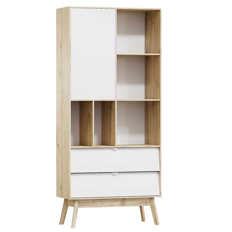 Bookcase Leslie Plywood White Image 1