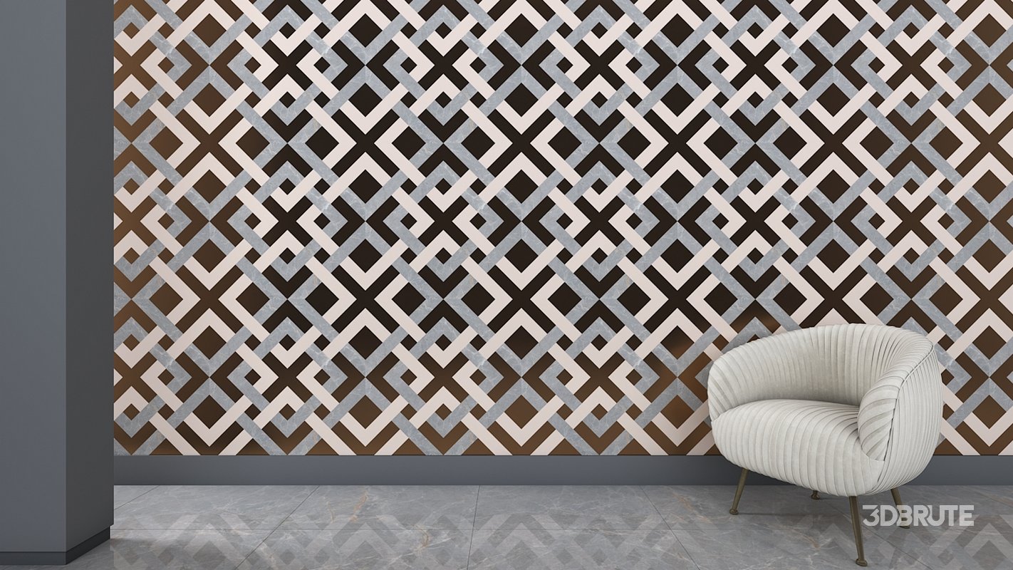 3d wall panel Low-poly 3D model Image 1