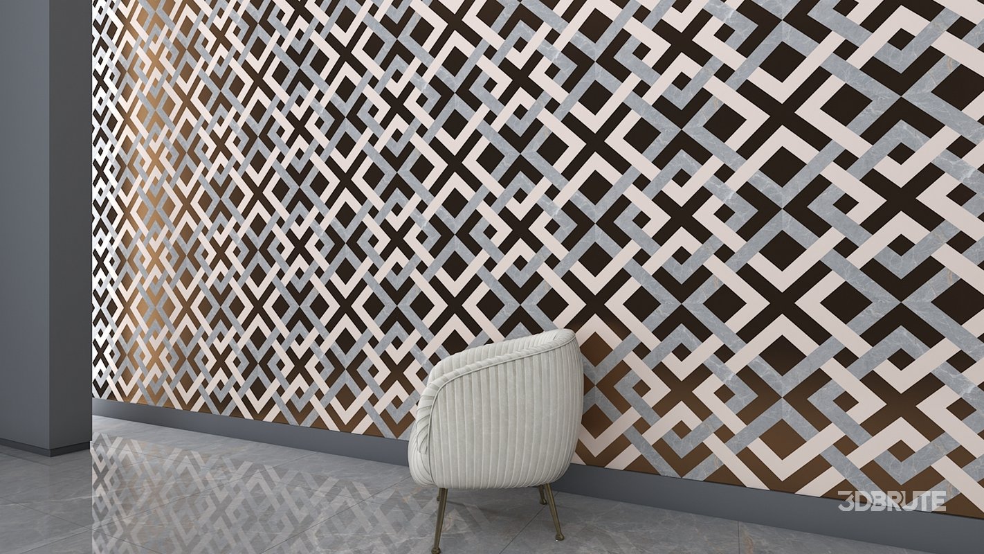 3d wall panel Low-poly 3D model Image 3