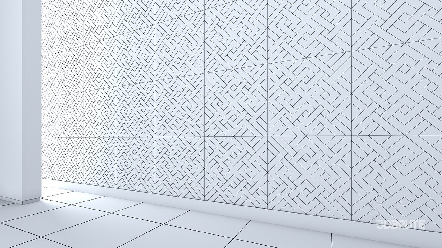 3d wall panel Low-poly 3D model Image 5