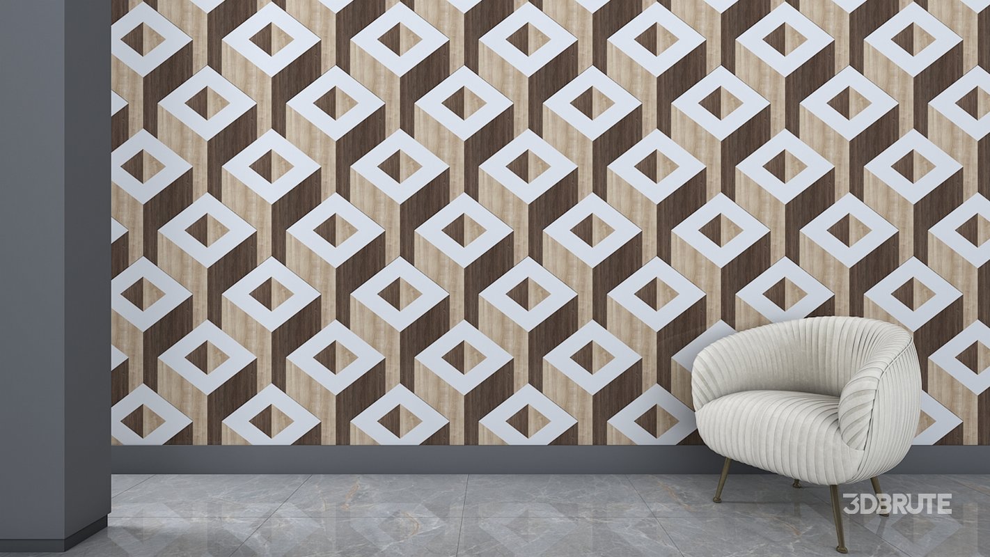 3d wall panel Low-poly 3D model Image 3