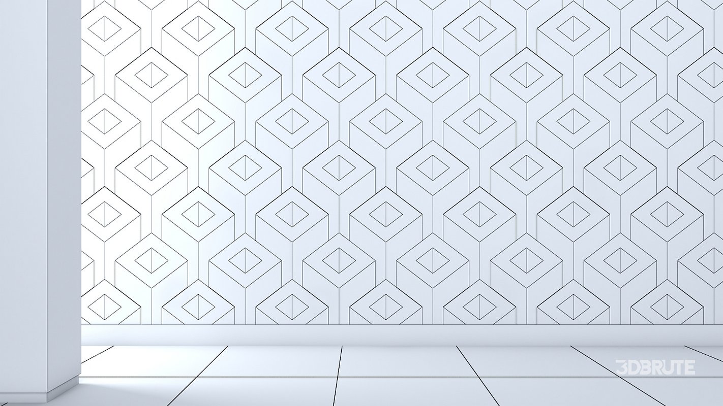 3d wall panel Low-poly 3D model Image 2