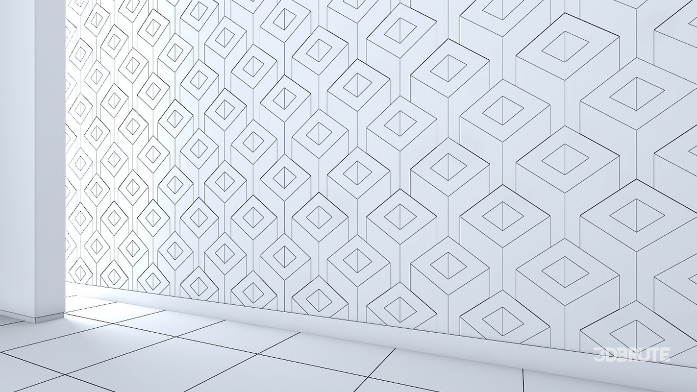 3d wall panel Low-poly 3D model Image 4