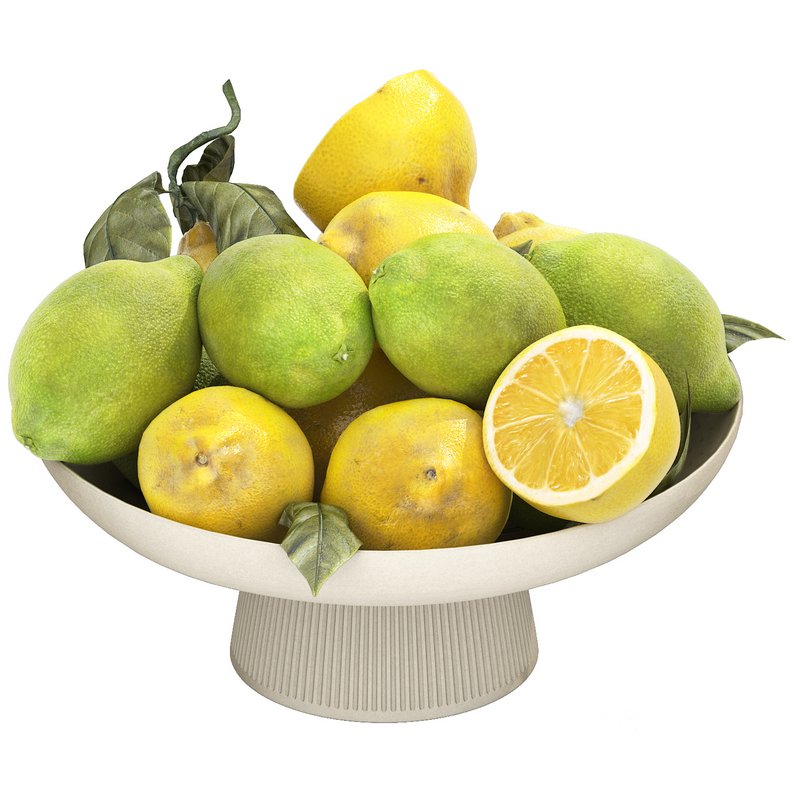 bowl of green and yellow lemons Image 5