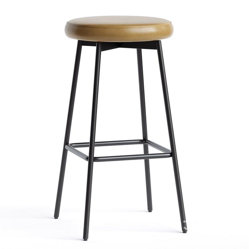 Doheny Black Steel Legs Swivel Barstool Image 1