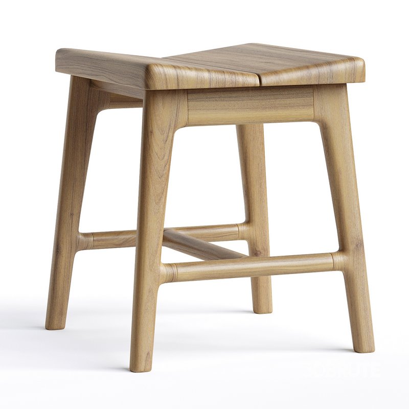 Handmade modern small oak stool Image 2