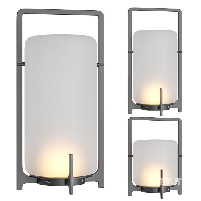 Black Twilight Lantern Table Lamp Image 1