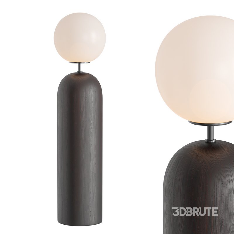 Ori Globe Table Lamp With Black Wood Base Image 1