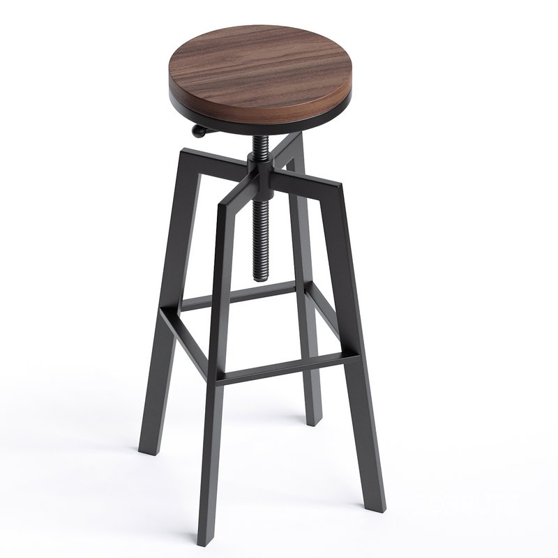 Adair Elm Wood Adjustable Barstool Image 2