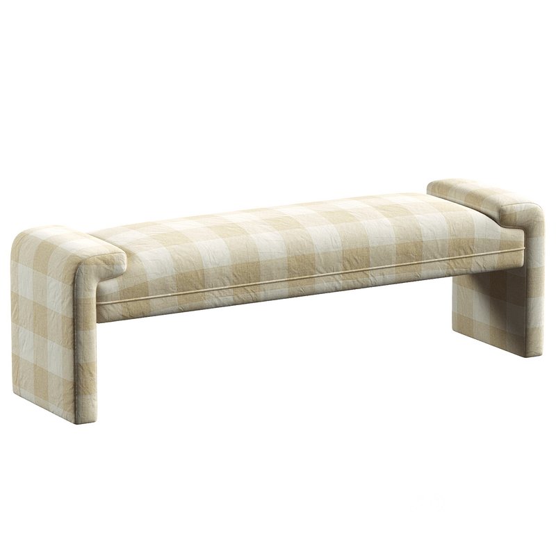 Andrea Checkered Pattern Bench Image 1