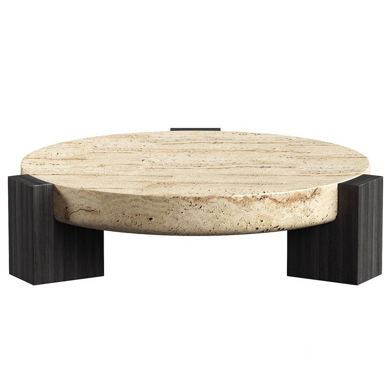 GERMAIN TRAVERTINE COFFEE TABLE Image 1