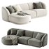 3.5-seater corner sofa Miley left velvet - Thumbnail 1