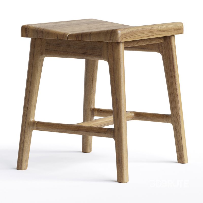 Handmade modern small oak stool Image 3