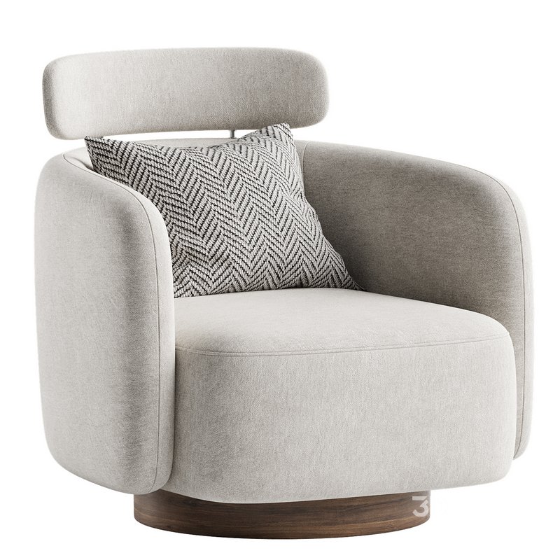Luna Swivel Accent Chair With Adjustable Backrest Image 1