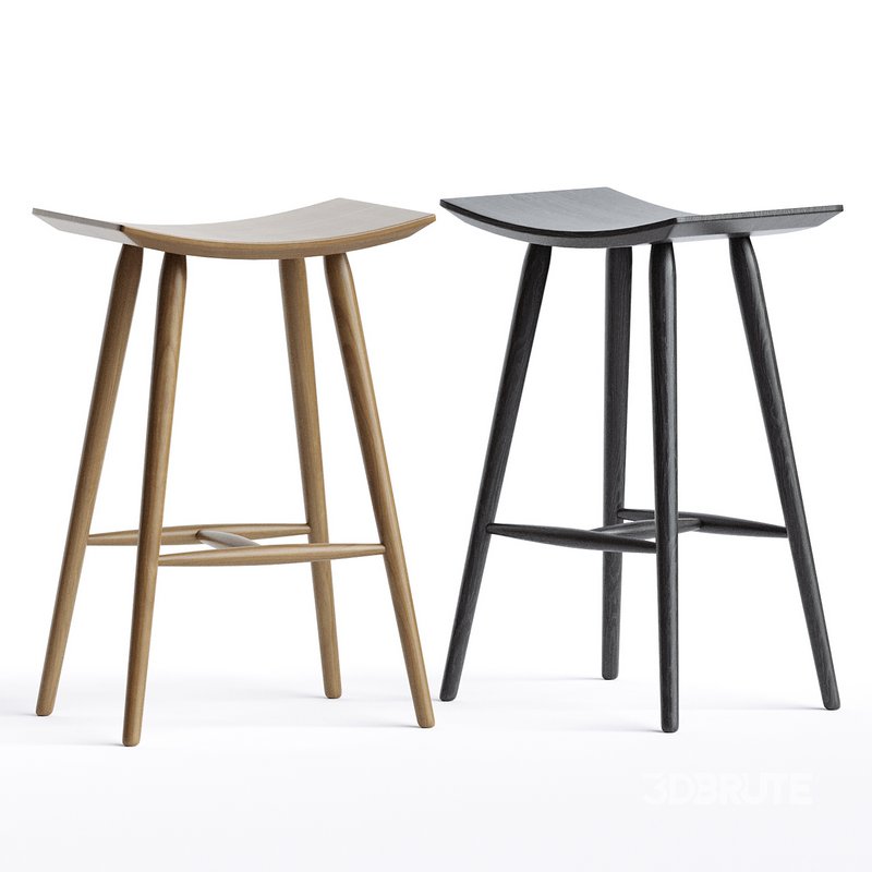Yoko Curved Ash Wood Barstool Image 3