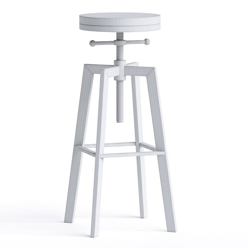 Adair Elm Wood Adjustable Barstool Image 3