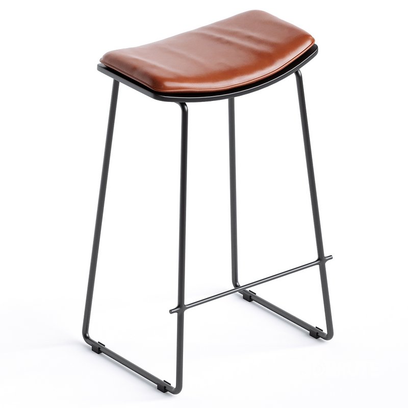 Oliver leather barstool Image 2