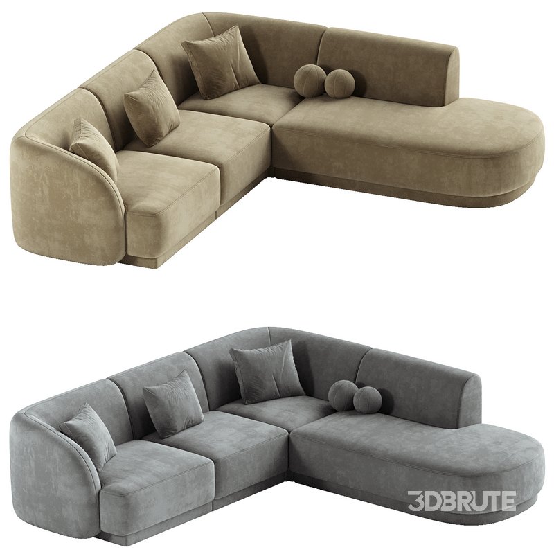 6 seater corner sofa Miley right Image 2