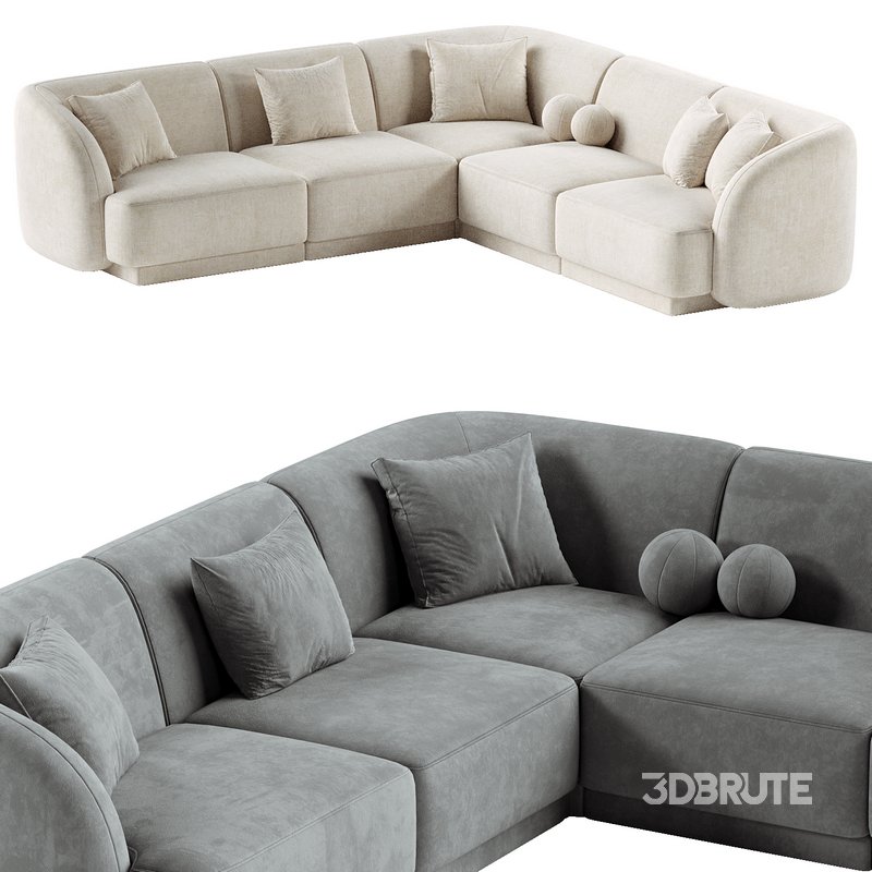 Corner sofa Miley velvet Image 3