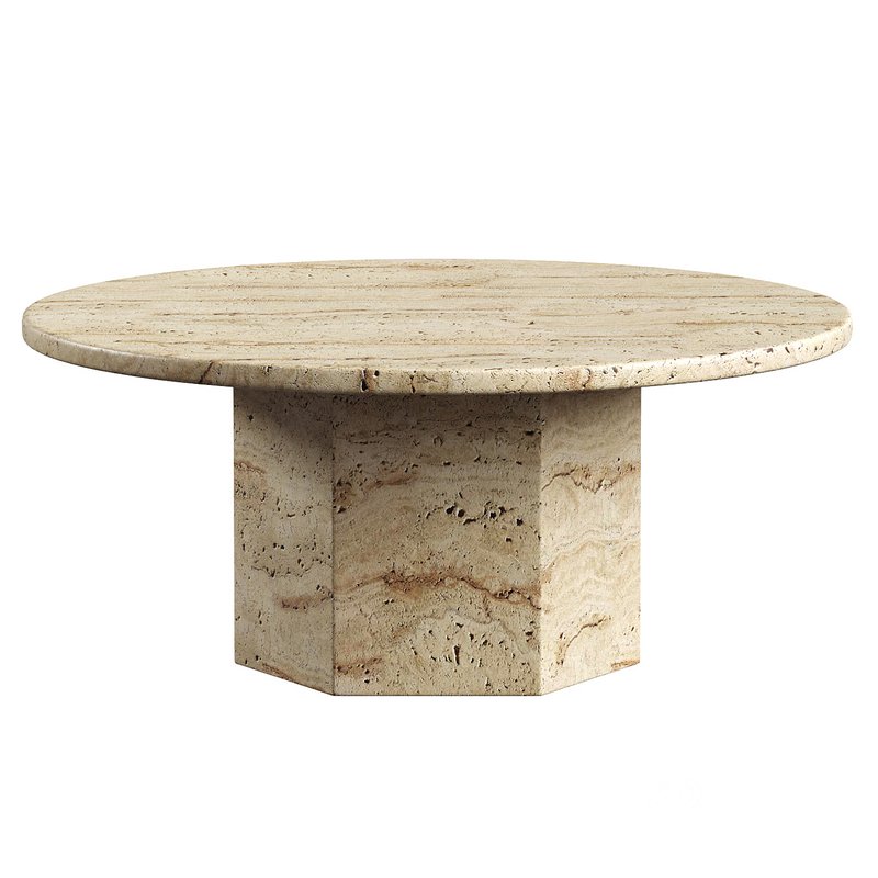 AUDREY TRAVERTINE COFFEE TABLE Image 1