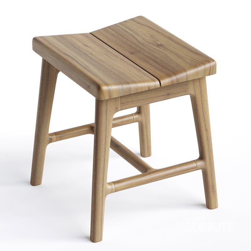 Handmade modern small oak stool Image 4