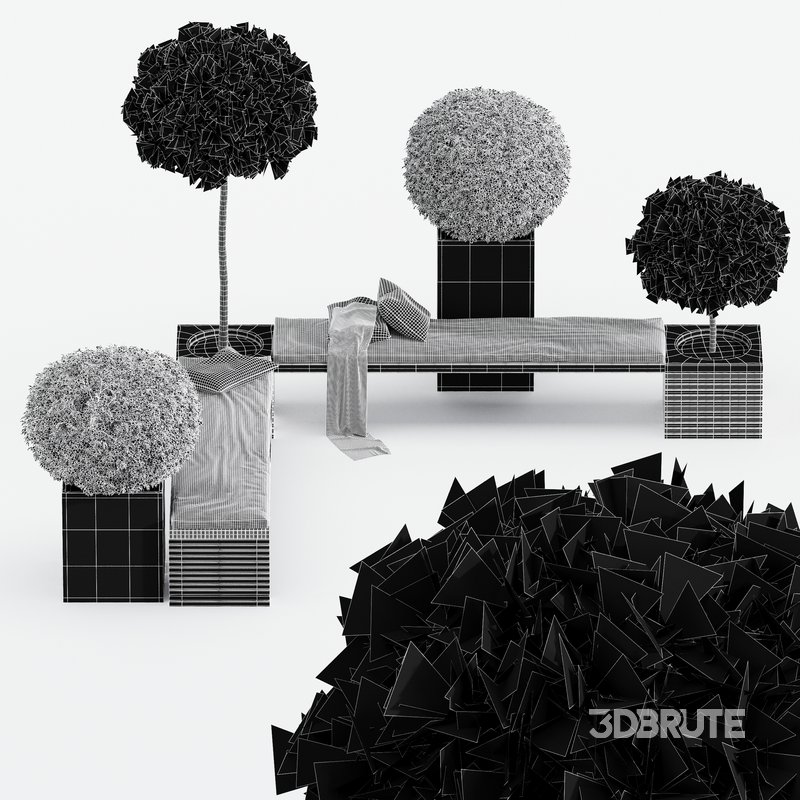 Outdoor Plants Pot Facilities Bench Image 4