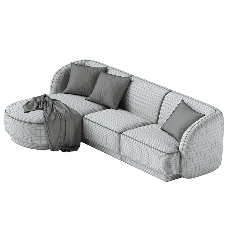 3.5-seater corner sofa Miley left velvet Image 3