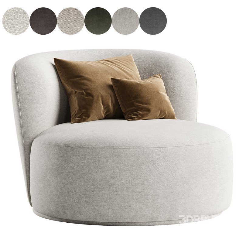 Fickle Cream Boucle Swivel Chair Image 2